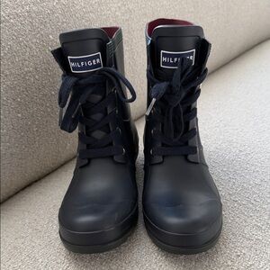 Tommy Hilfiger Navy Lace-Up Boots